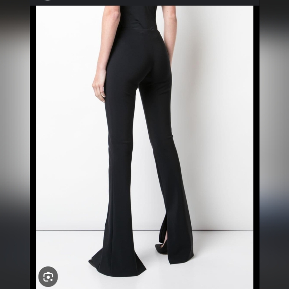 Adam Lippes Black Boot-Cut Flared Pants - Picture 2 of 13